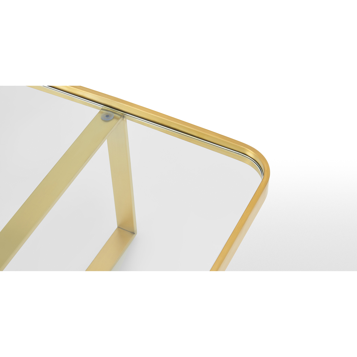 Aula Rectangular Coffee Table, Brushed Brass & Glass – image 5