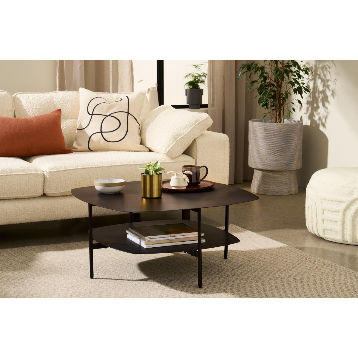 Tayen Square Coffee Table, Aged Bronze – image 4