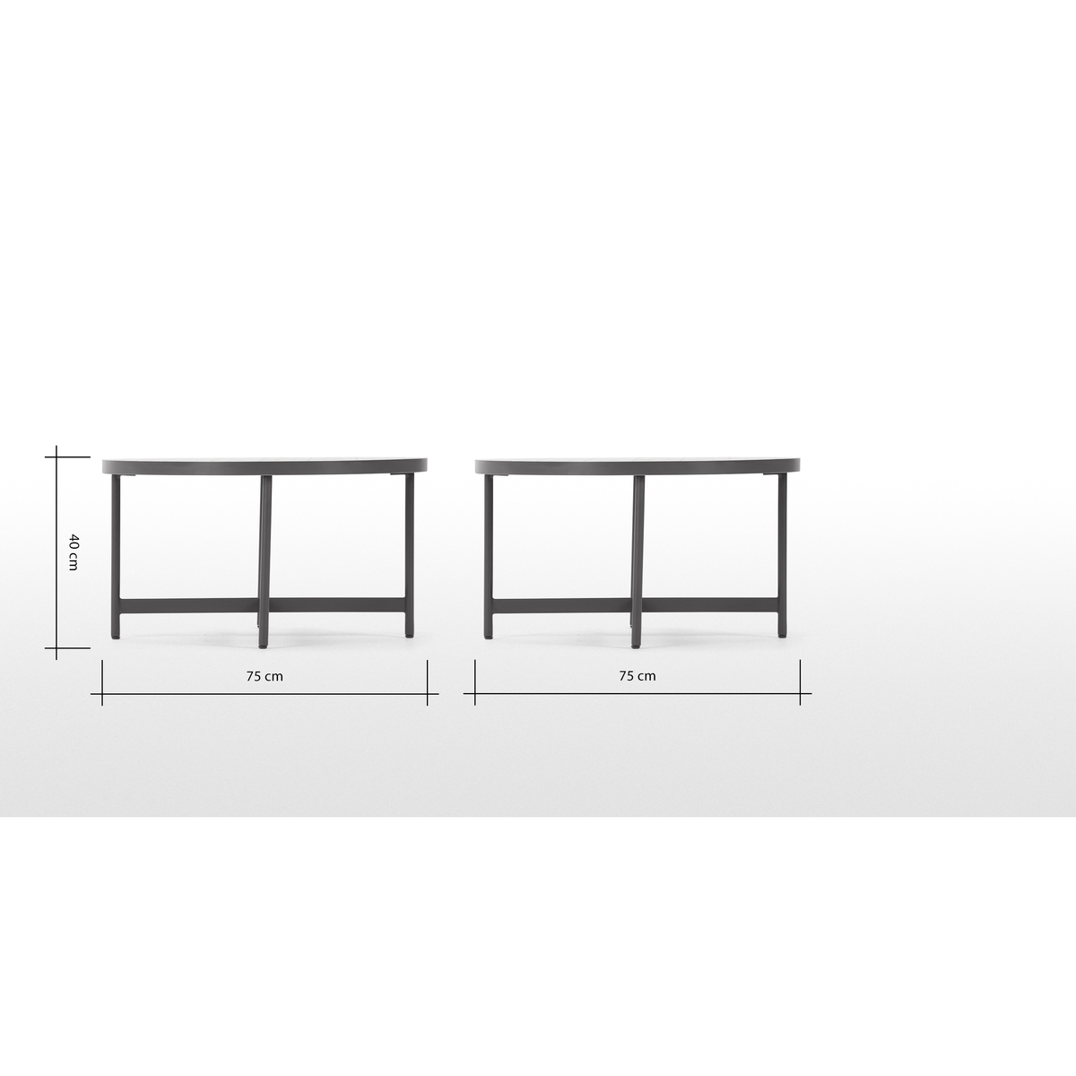 Indra Garden coffee table, grey and white marble – image 8