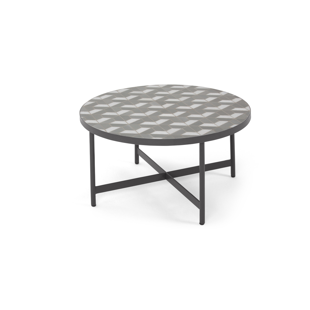 Indra Garden coffee table, grey and white marble – image 9