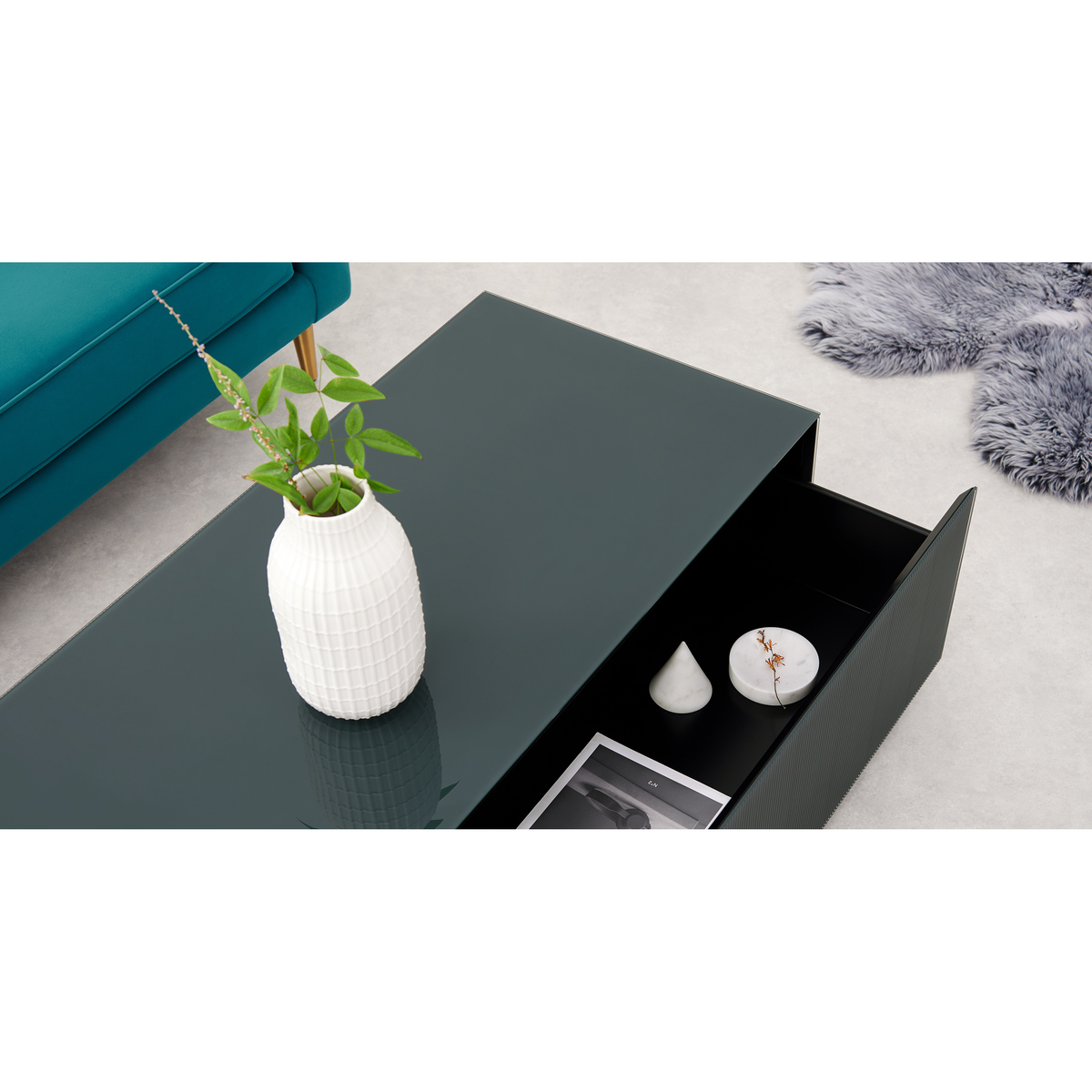 Cosmo coffee table, Grey Glass – image 6