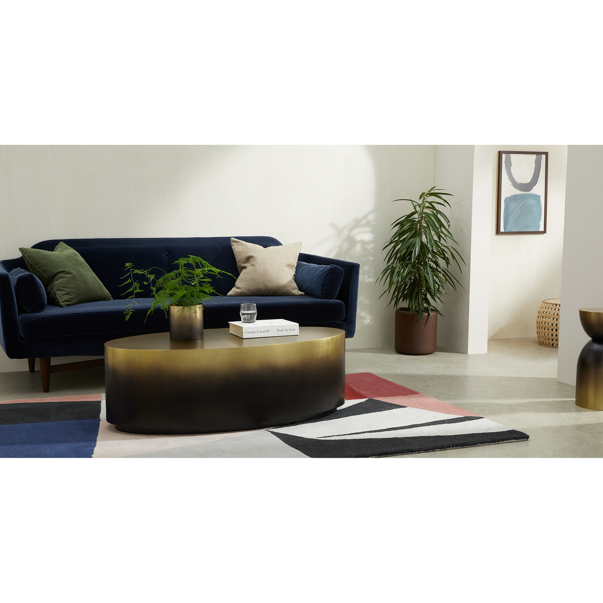 Sulta Oval Coffee Table, Brass & Black Ombre – image 3