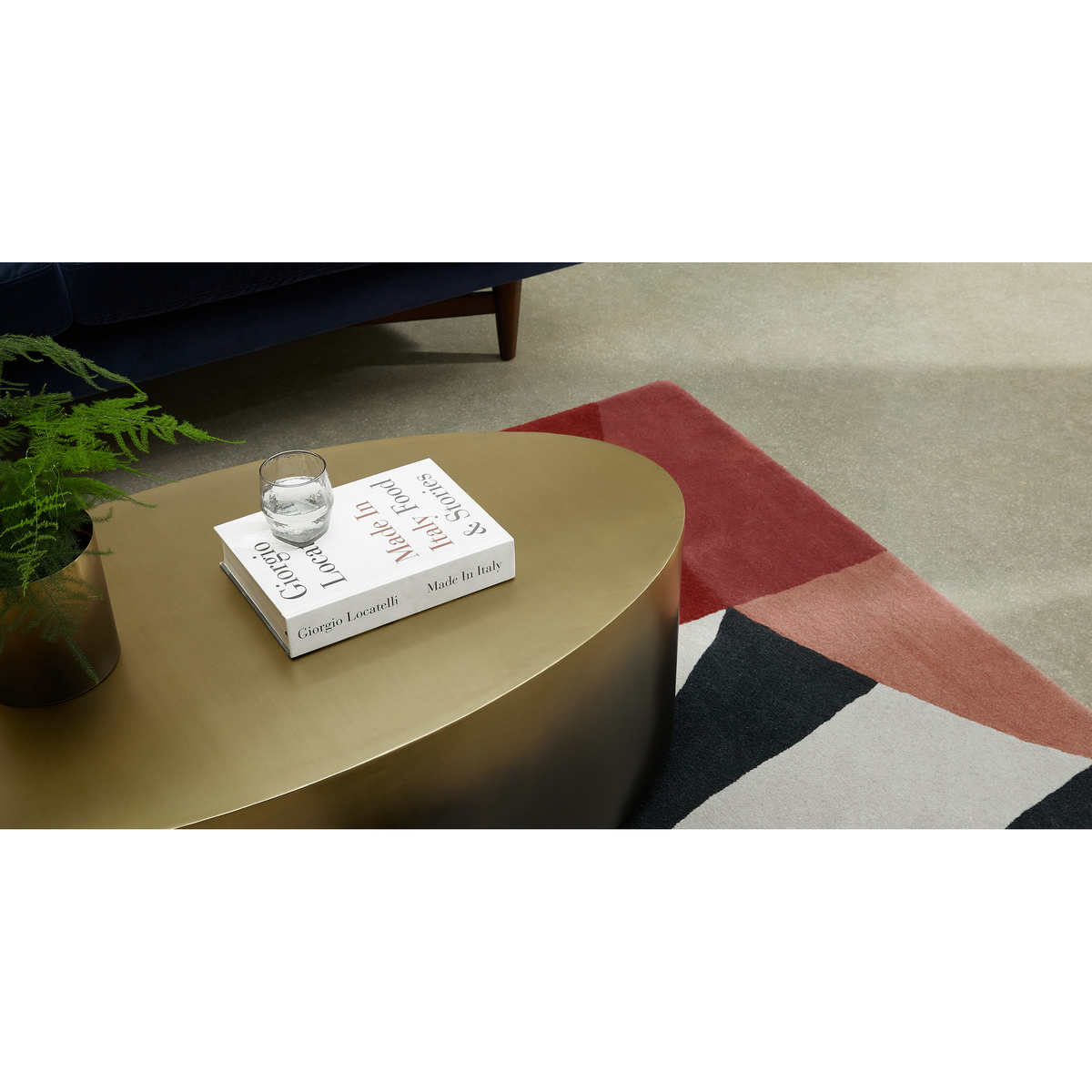 Sulta Oval Coffee Table, Brass & Black Ombre – image 4