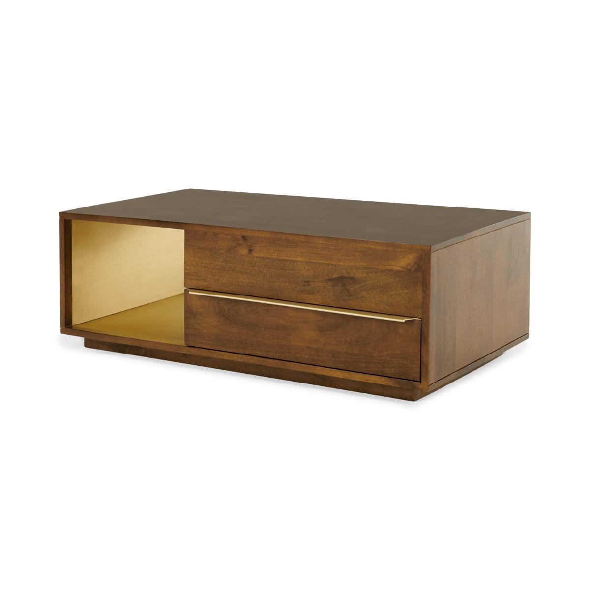 Anderson Coffee Table, Mango Wood & Brass – image 3