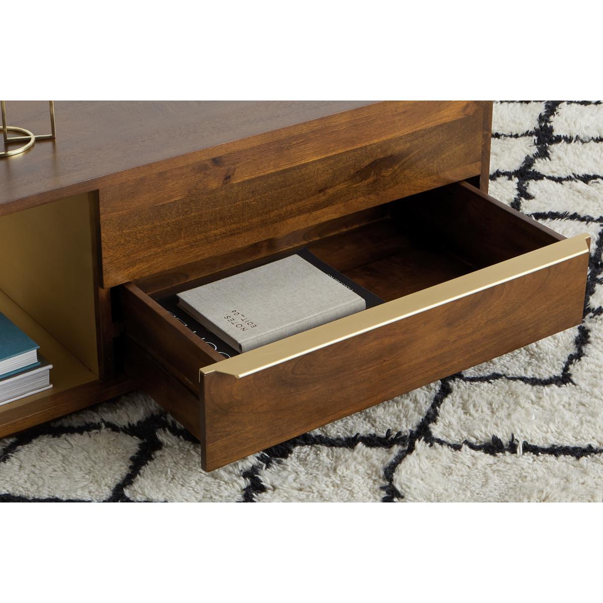 Anderson Coffee Table, Mango Wood & Brass – image 5
