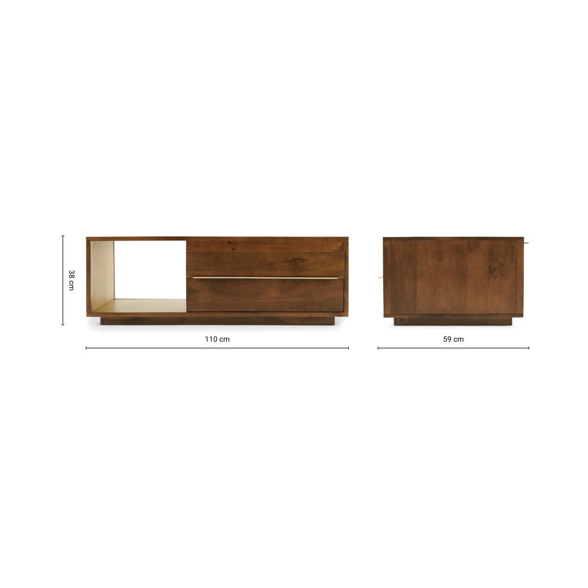 Anderson Coffee Table, Mango Wood & Brass – image 8