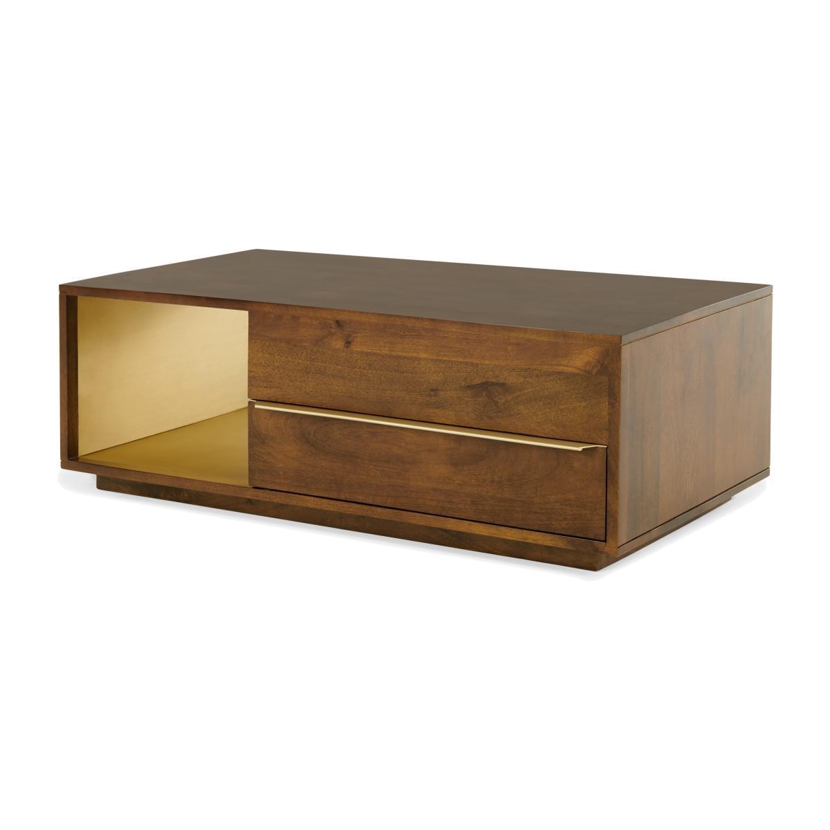 Anderson Coffee Table, Mango Wood & Brass – image 1