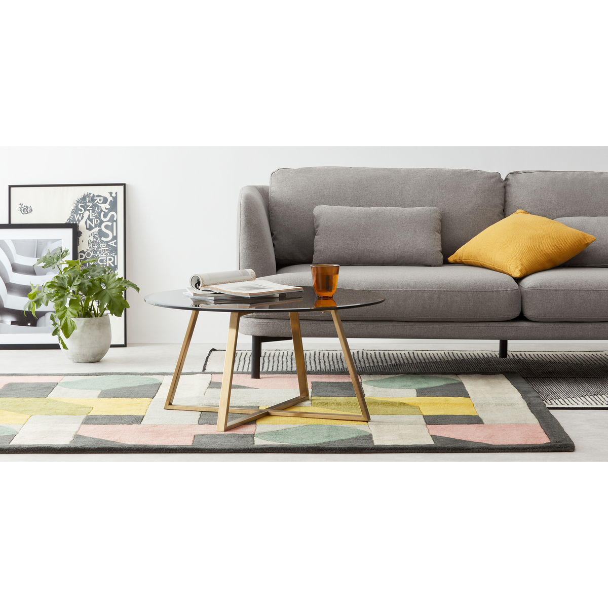 Haku Coffee Table, Brass and Smoked Glass – image 2