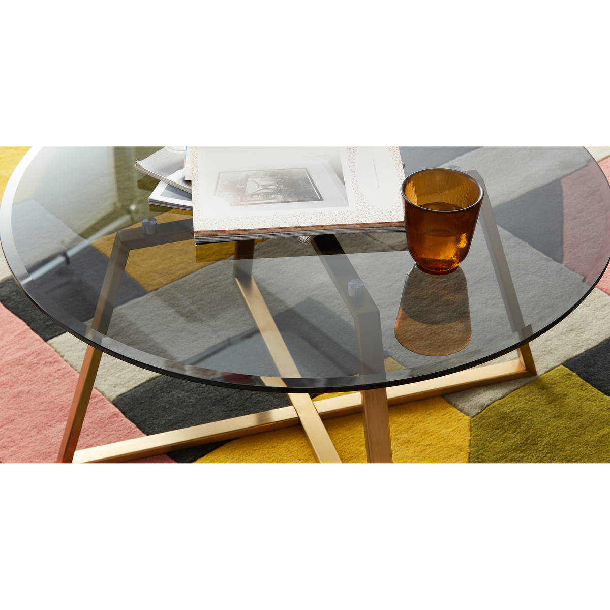 Haku Coffee Table, Brass and Smoked Glass – image 3