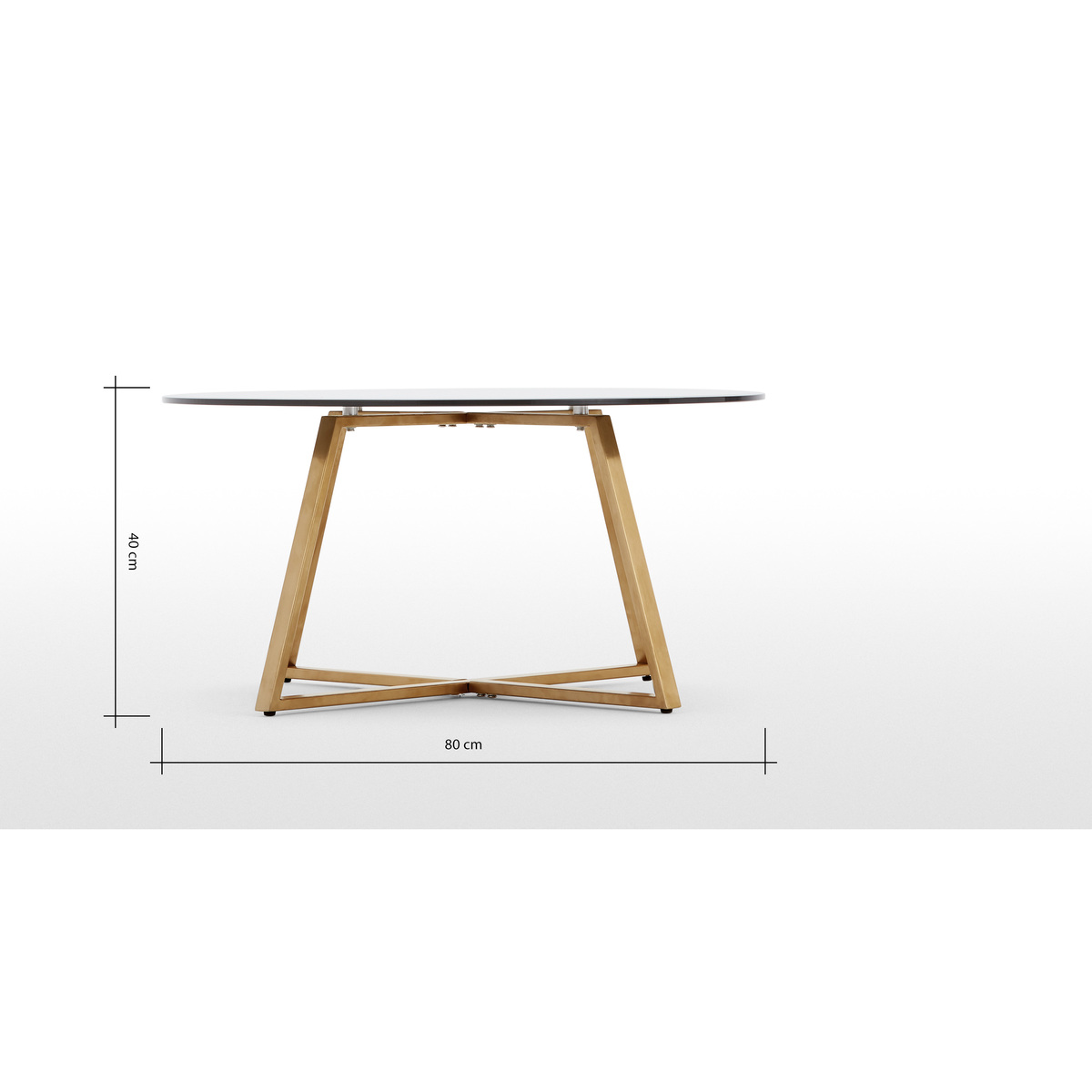 Haku Coffee Table, Brass and Smoked Glass – image 7