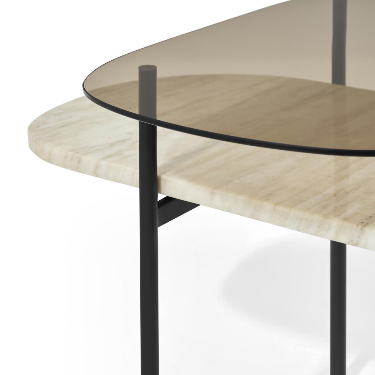 Tiziana Nesting Coffee Table, Caramel Marble & Amber Glass – image 11
