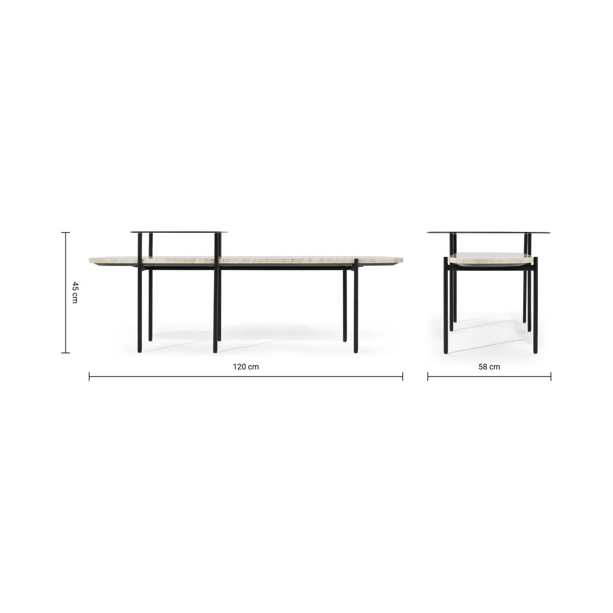 Tiziana Nesting Coffee Table, Caramel Marble & Amber Glass – image 13