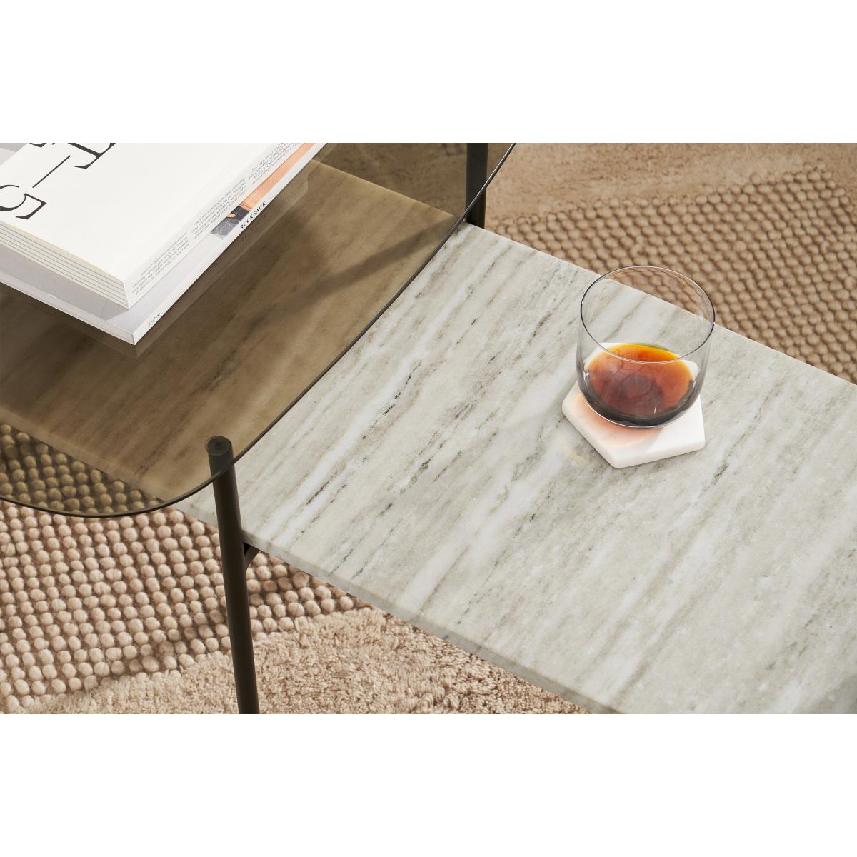 Tiziana Nesting Coffee Table, Caramel Marble & Amber Glass – image 5