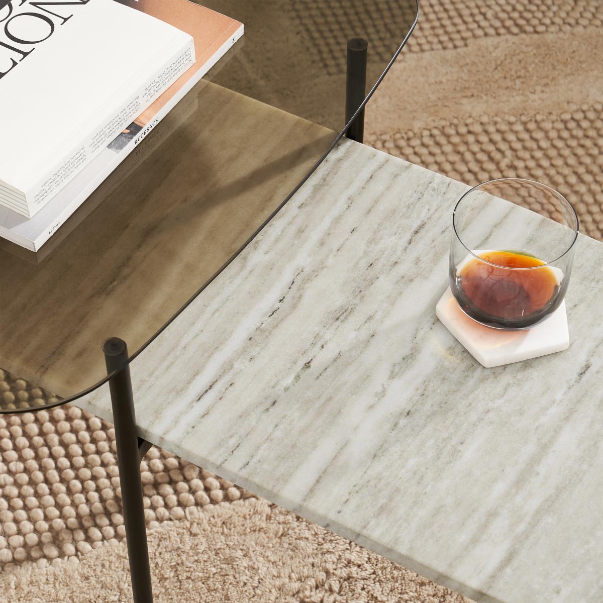 Tiziana Nesting Coffee Table, Caramel Marble & Amber Glass – image 10