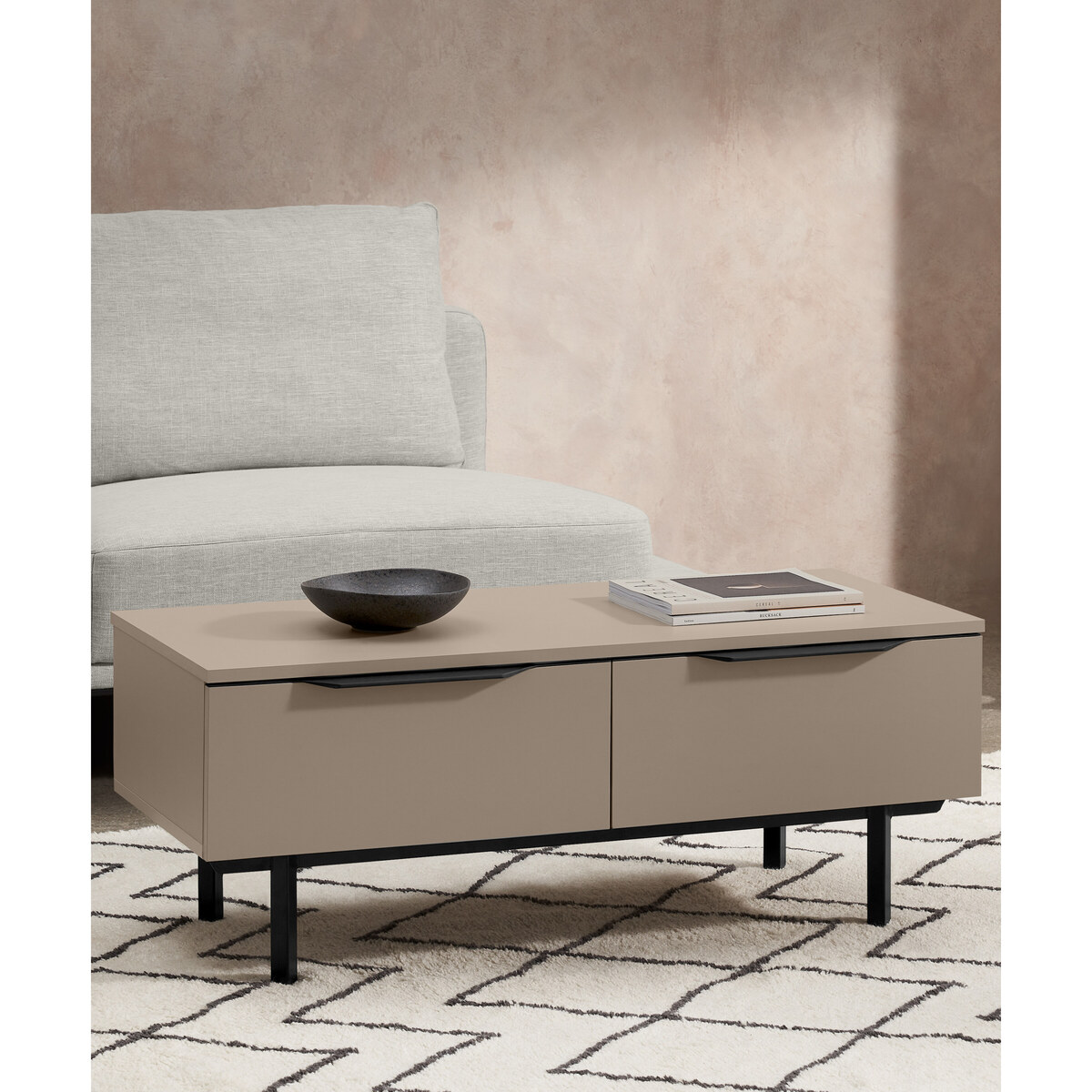 Damien Coffee Table, Cappuccino & Black – image 3