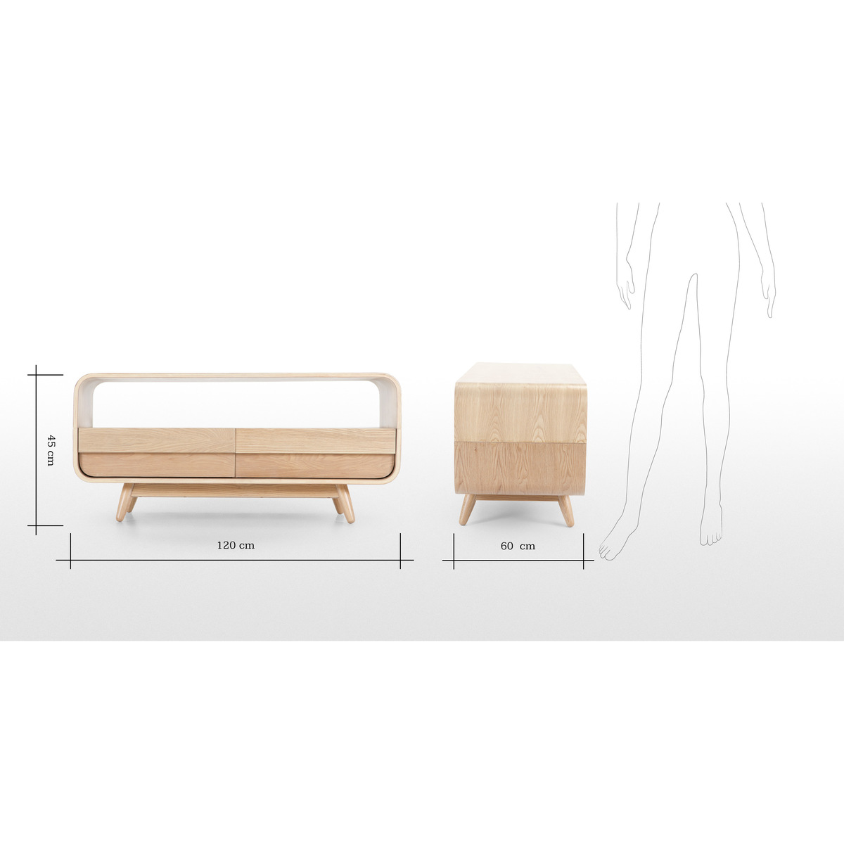 Esme Coffee Table With Two Drawers, Ash – image 7