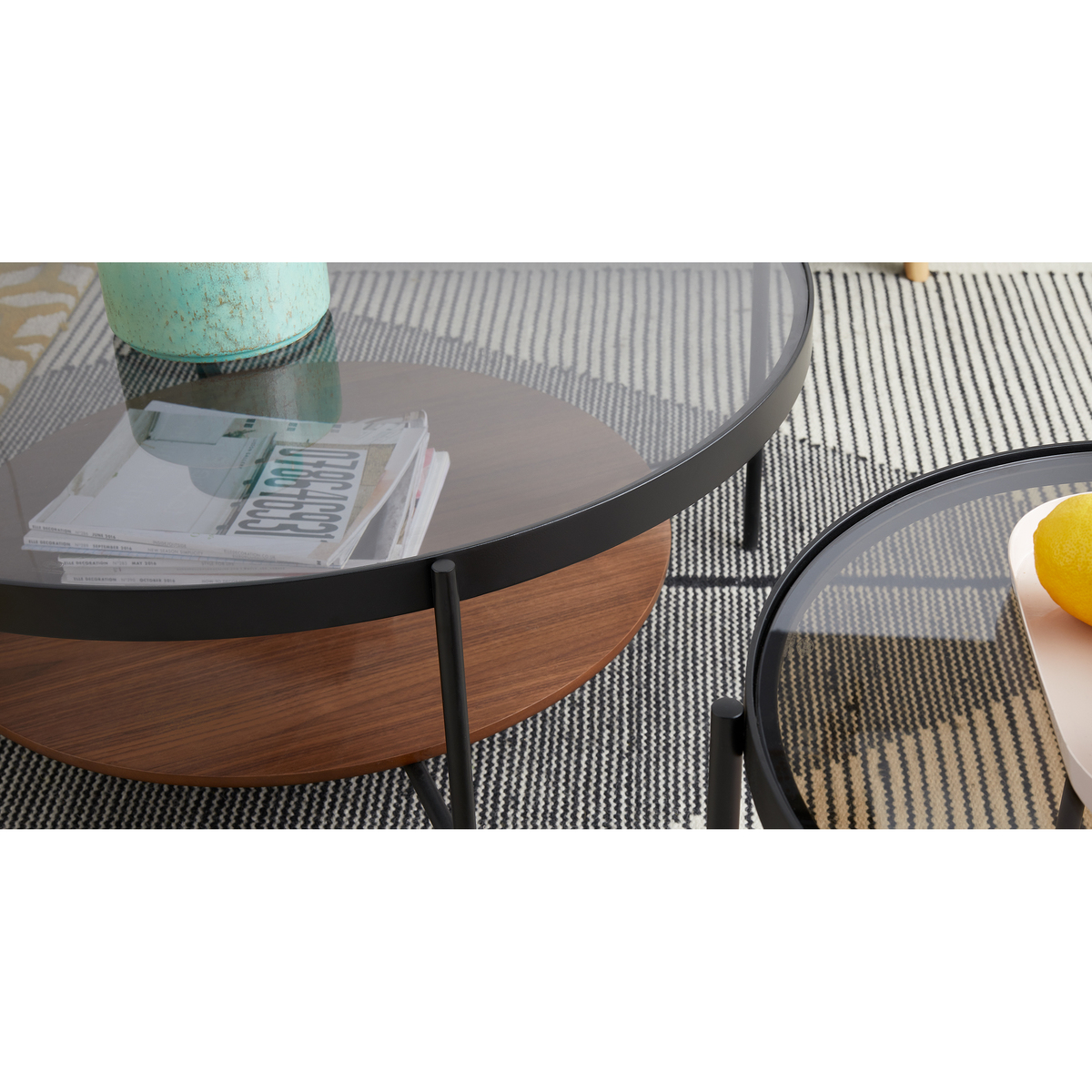 Kameko Coffee Table, Walnut and Glass – image 3
