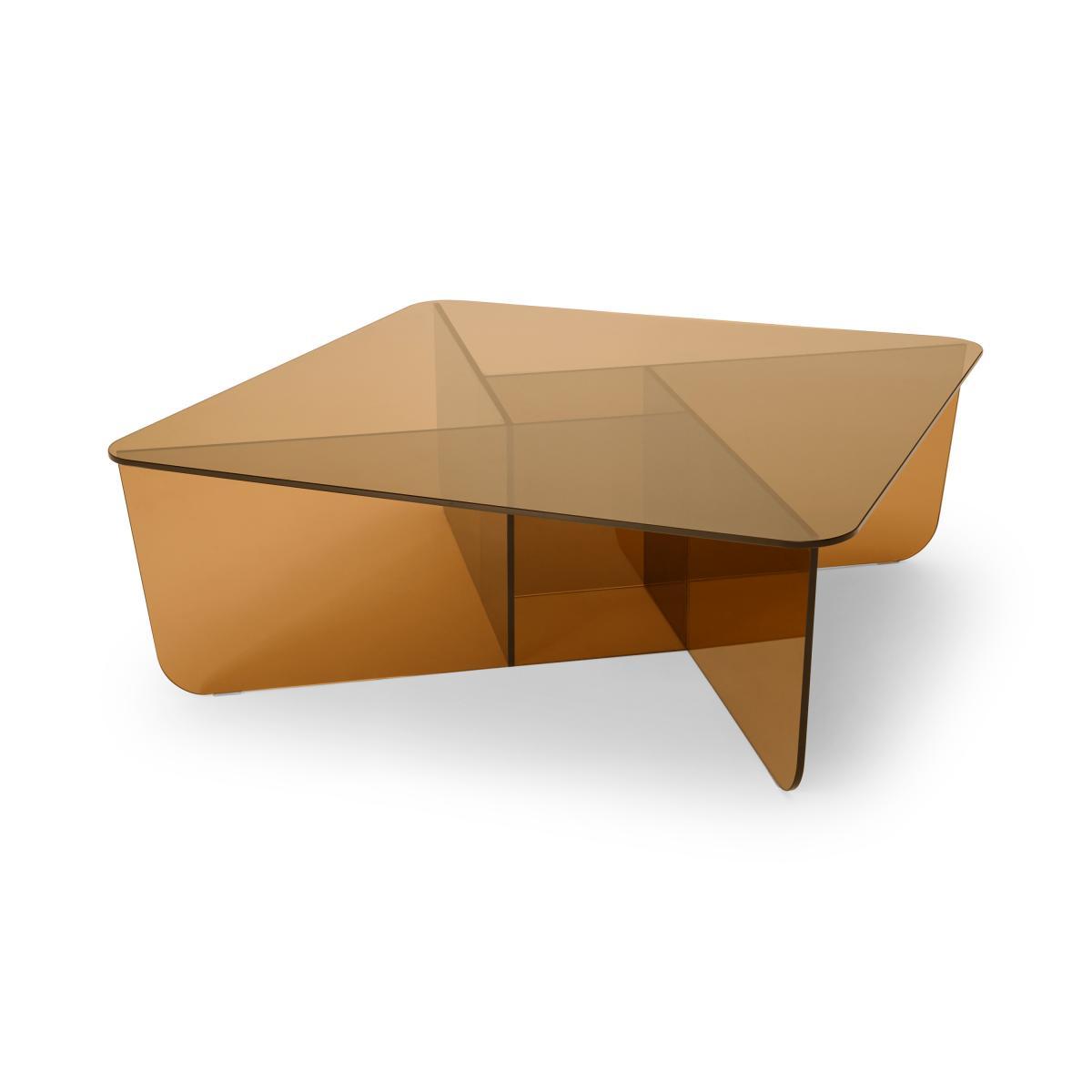 Oki Square Coffee Table, Caramel Glass – image 3