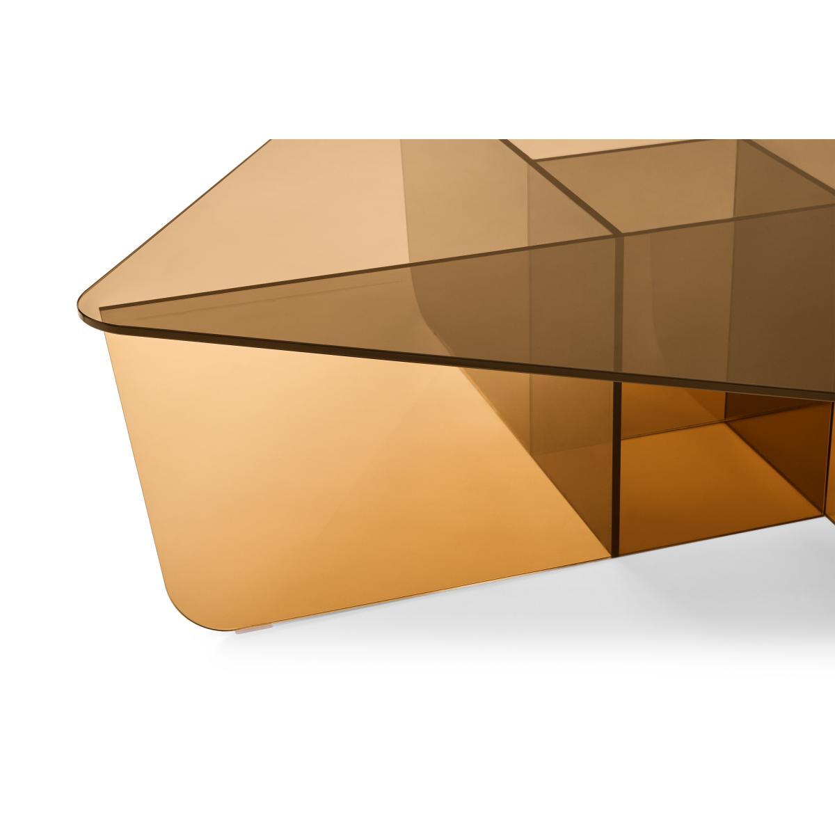Oki Square Coffee Table, Caramel Glass – image 6