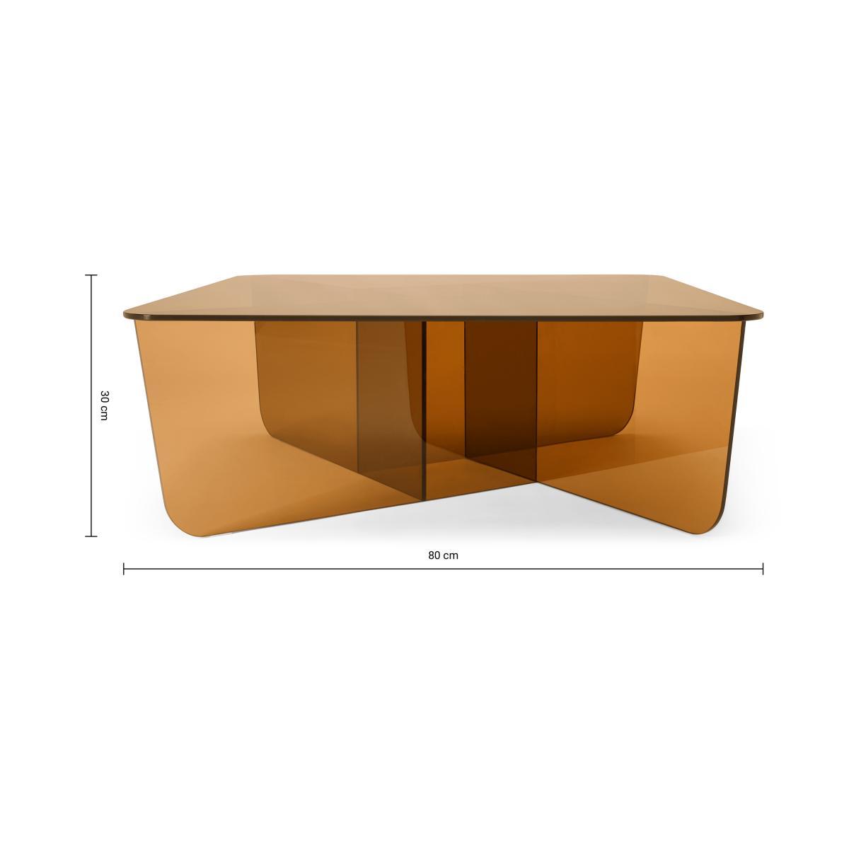 Oki Square Coffee Table, Caramel Glass – image 8