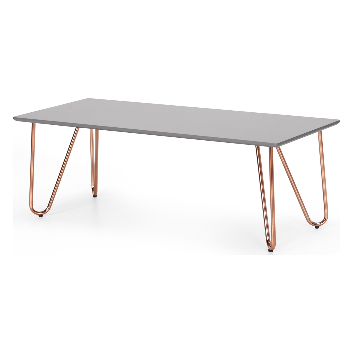 Eibar Rectangular Coffee Table, Grey and Copper – image 1