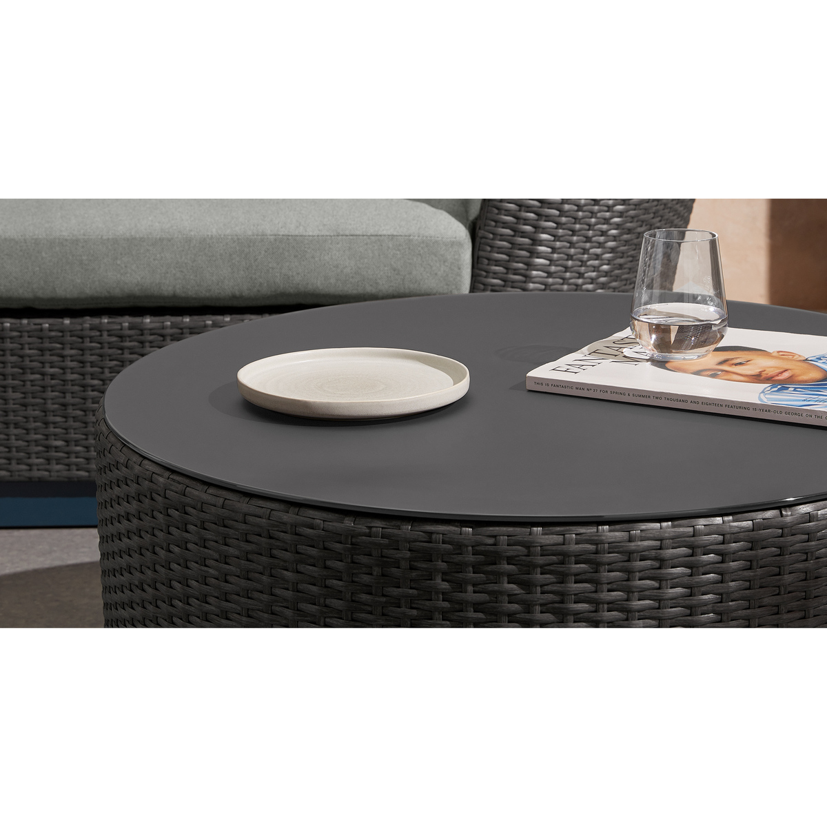 Bulao Garden Coffee Table, Rattan and Blue – image 3