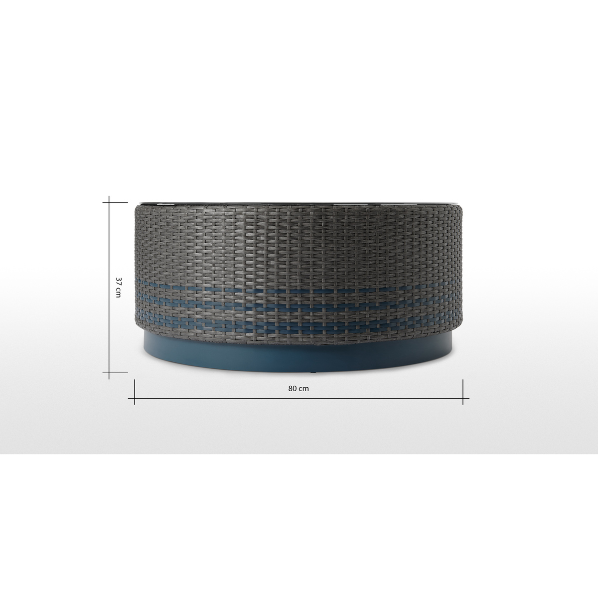 Bulao Garden Coffee Table, Rattan and Blue – image 6