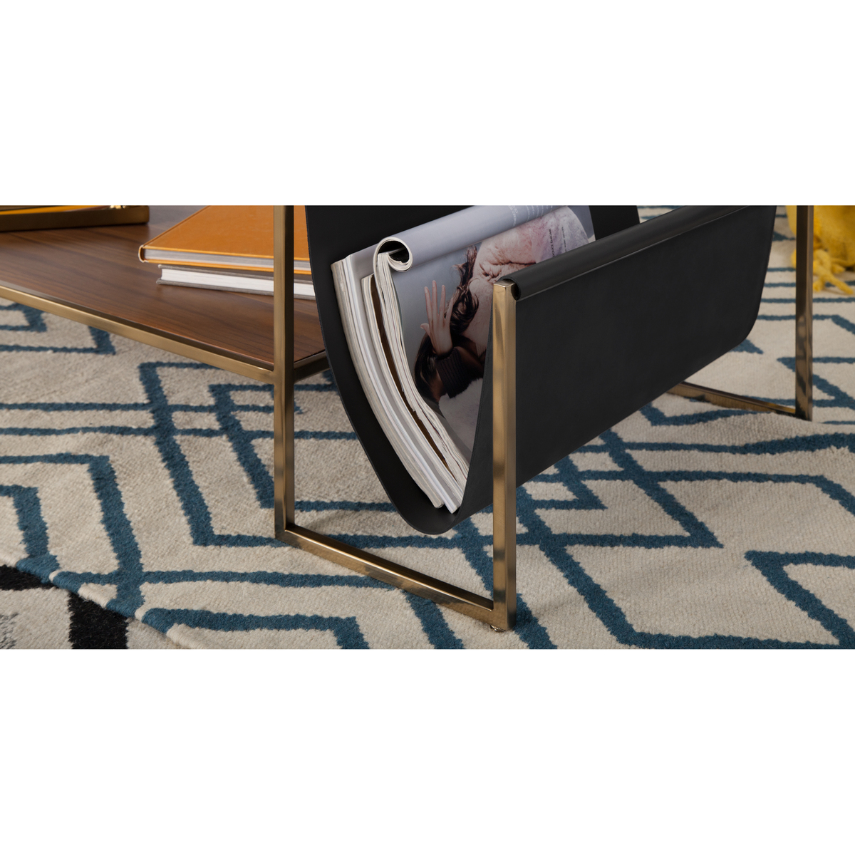 Finn Coffee Table, Leather and Walnut – image 4