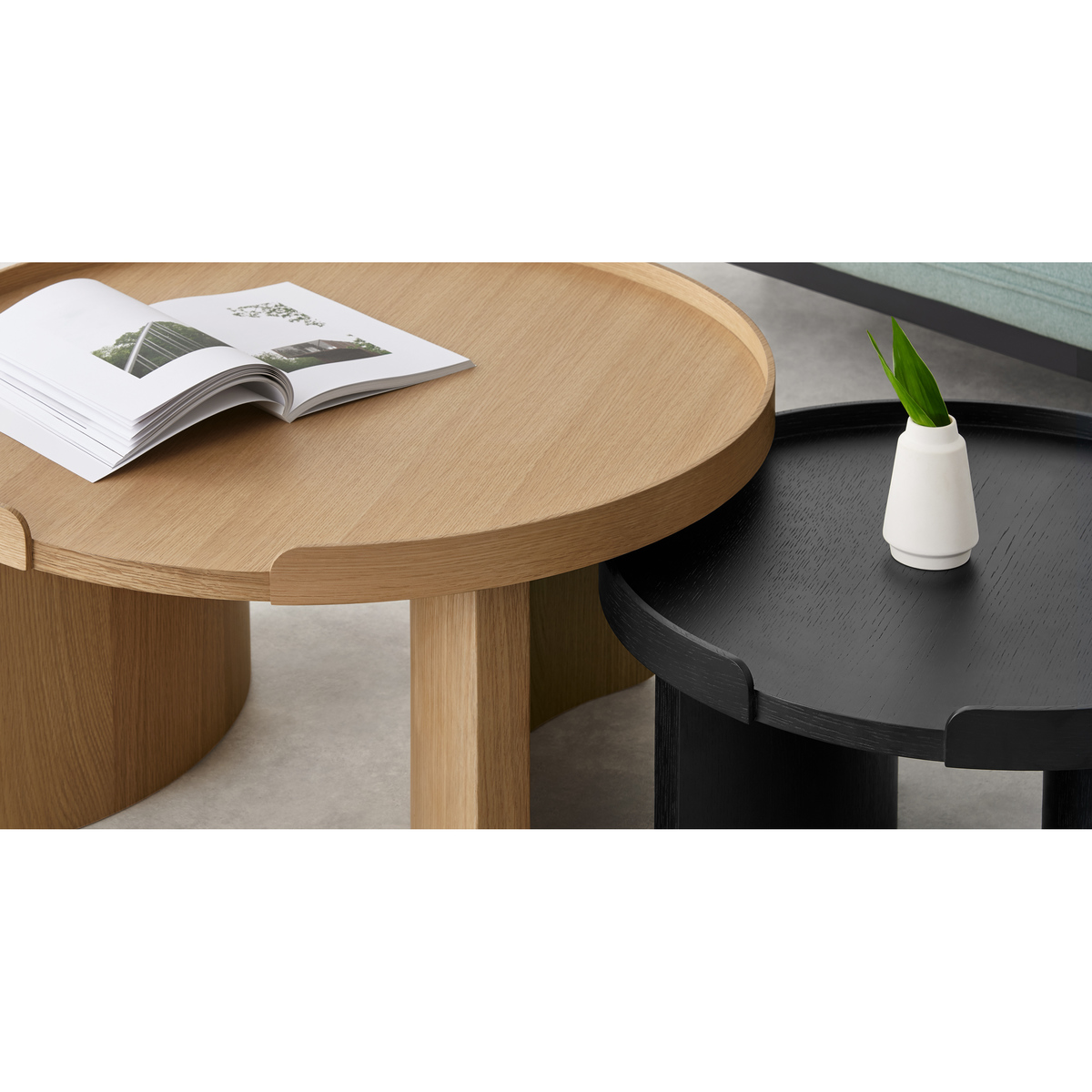 Kulma Nesting Coffee table, Black Stained and Natural Oak – image 4