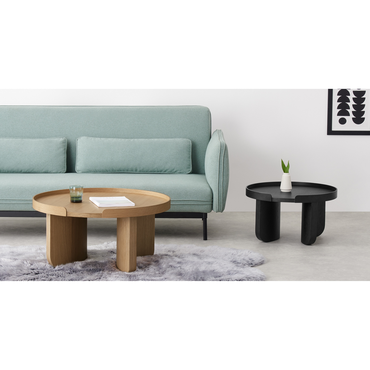 Kulma Nesting Coffee table, Black Stained and Natural Oak – image 7
