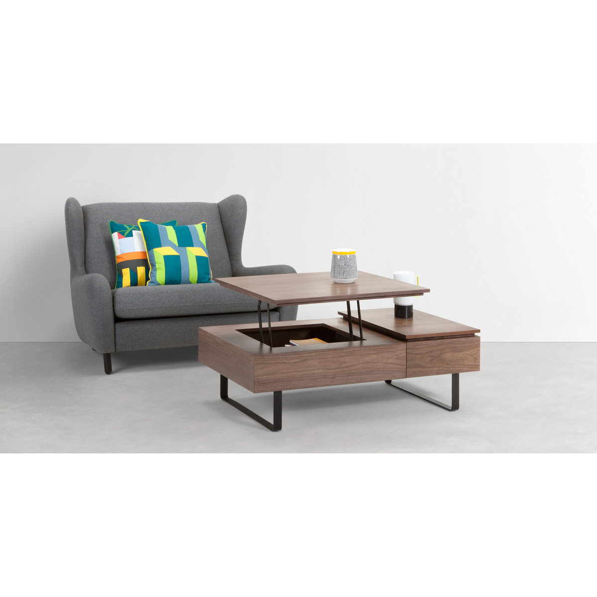 Flippa Functional Coffee Table with Storage, Walnut – image 2