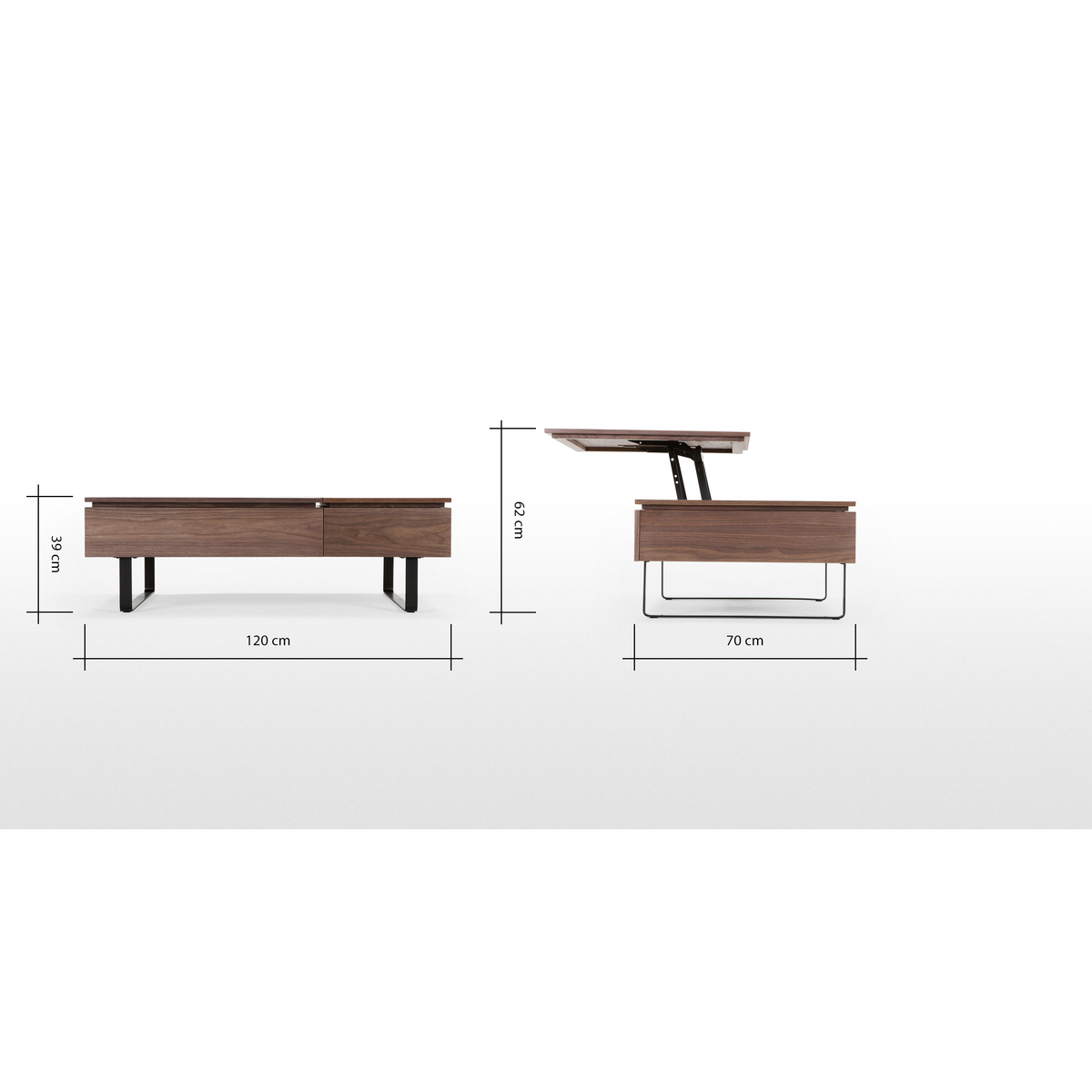 Flippa Functional Coffee Table with Storage, Walnut – image 8