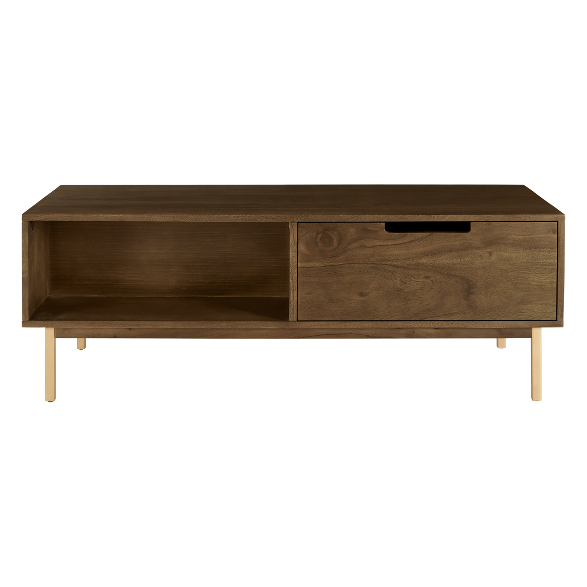 Tayma Storage Coffee Table, Acacia and Brass – image 2