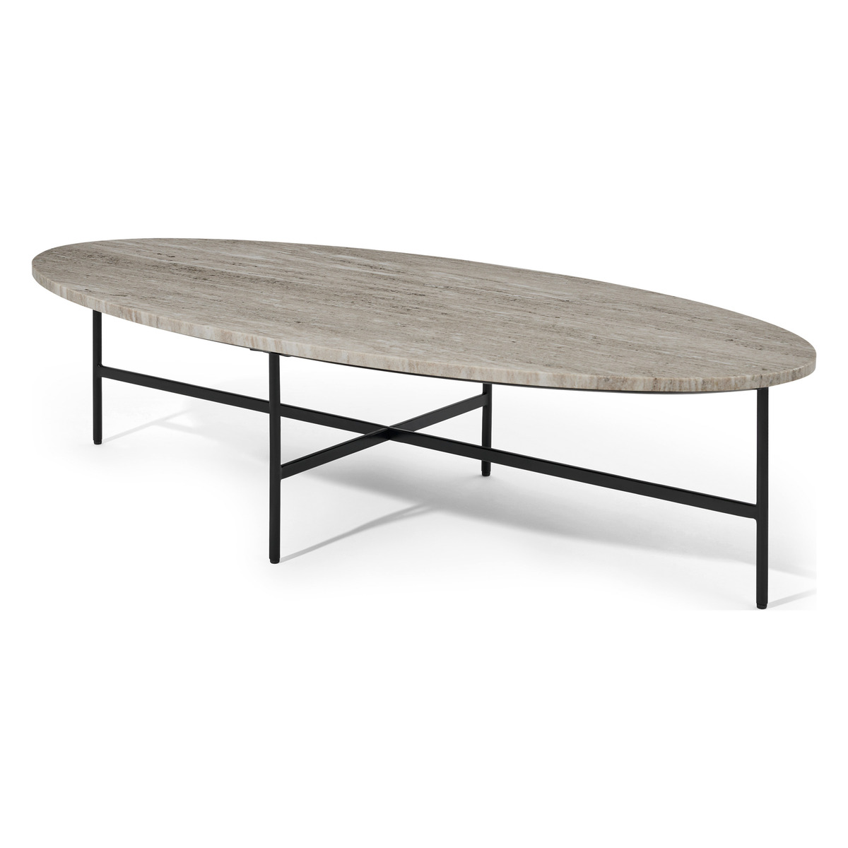 Tiziana Large Oval Coffee Table, Caramel Marble – image 1