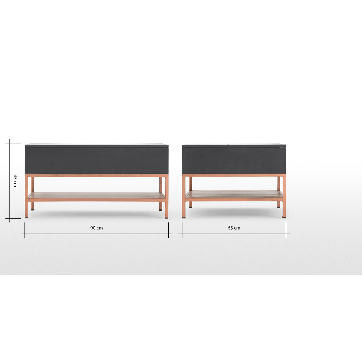 Lomond Lift Top Coffee Table with Storage, Grey and Copper – image 3