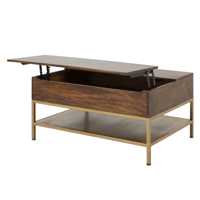 Lomond Lift Top Coffee Table with Storage, Grey and Copper – image 4
