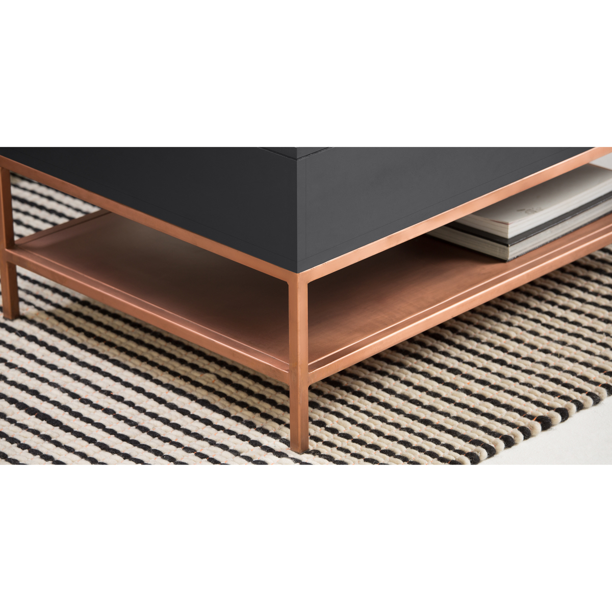 Lomond Lift Top Coffee Table with Storage, Grey and Copper – image 5