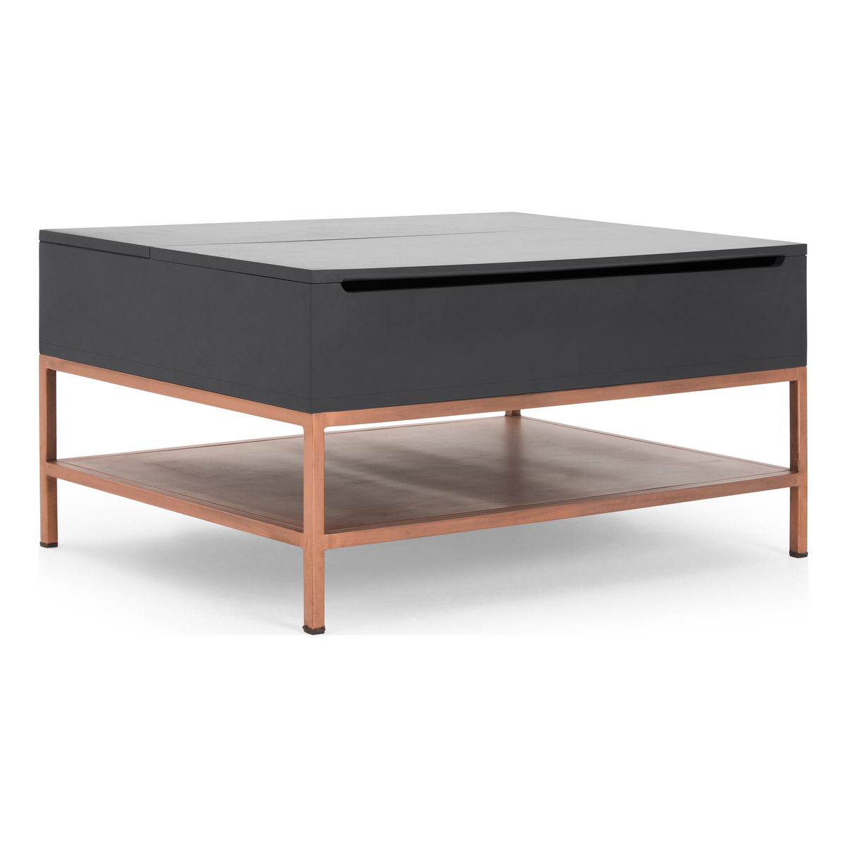 Lomond Lift Top Coffee Table with Storage, Grey and Copper – image 1