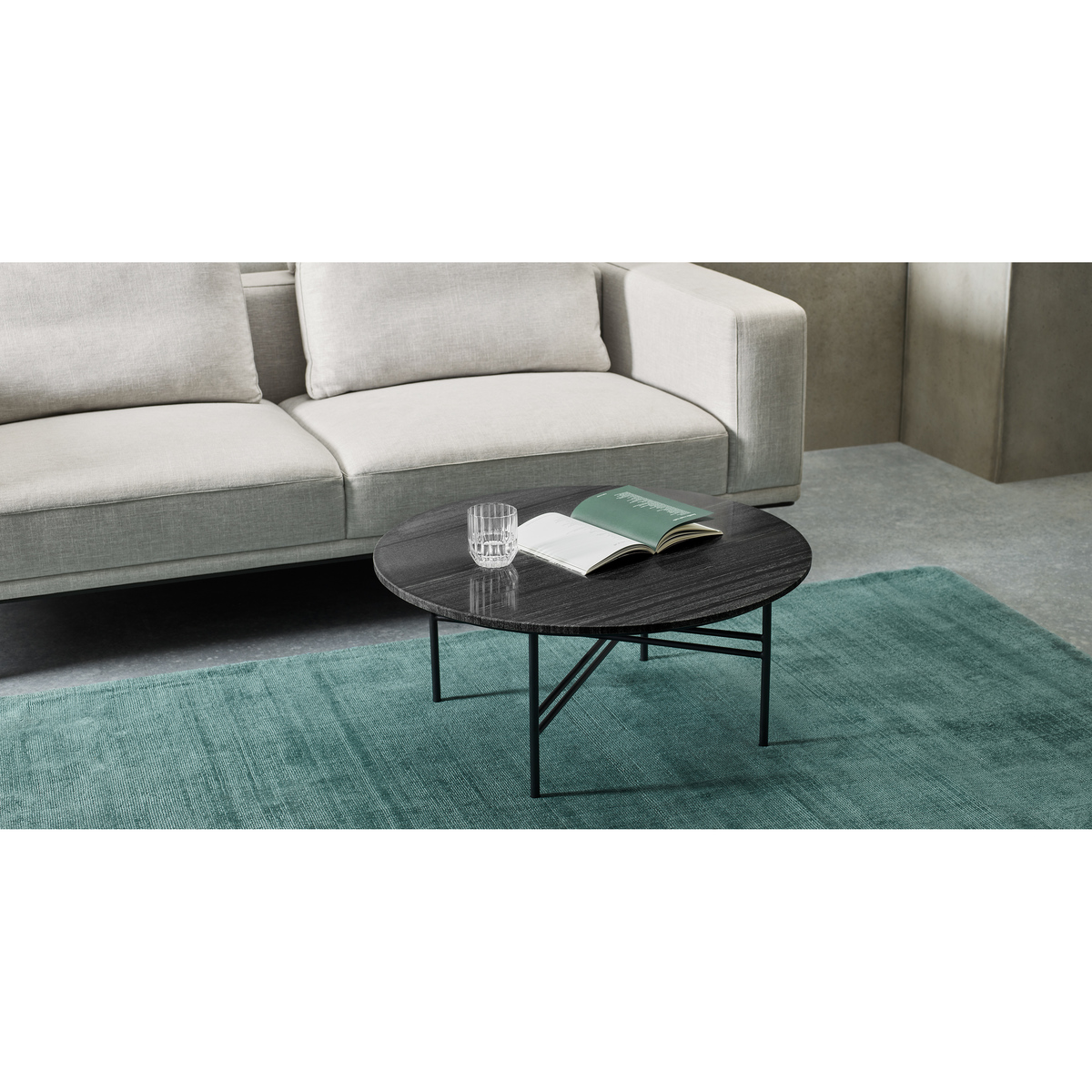 Ailish Round Coffee table, Black Marble – image 2