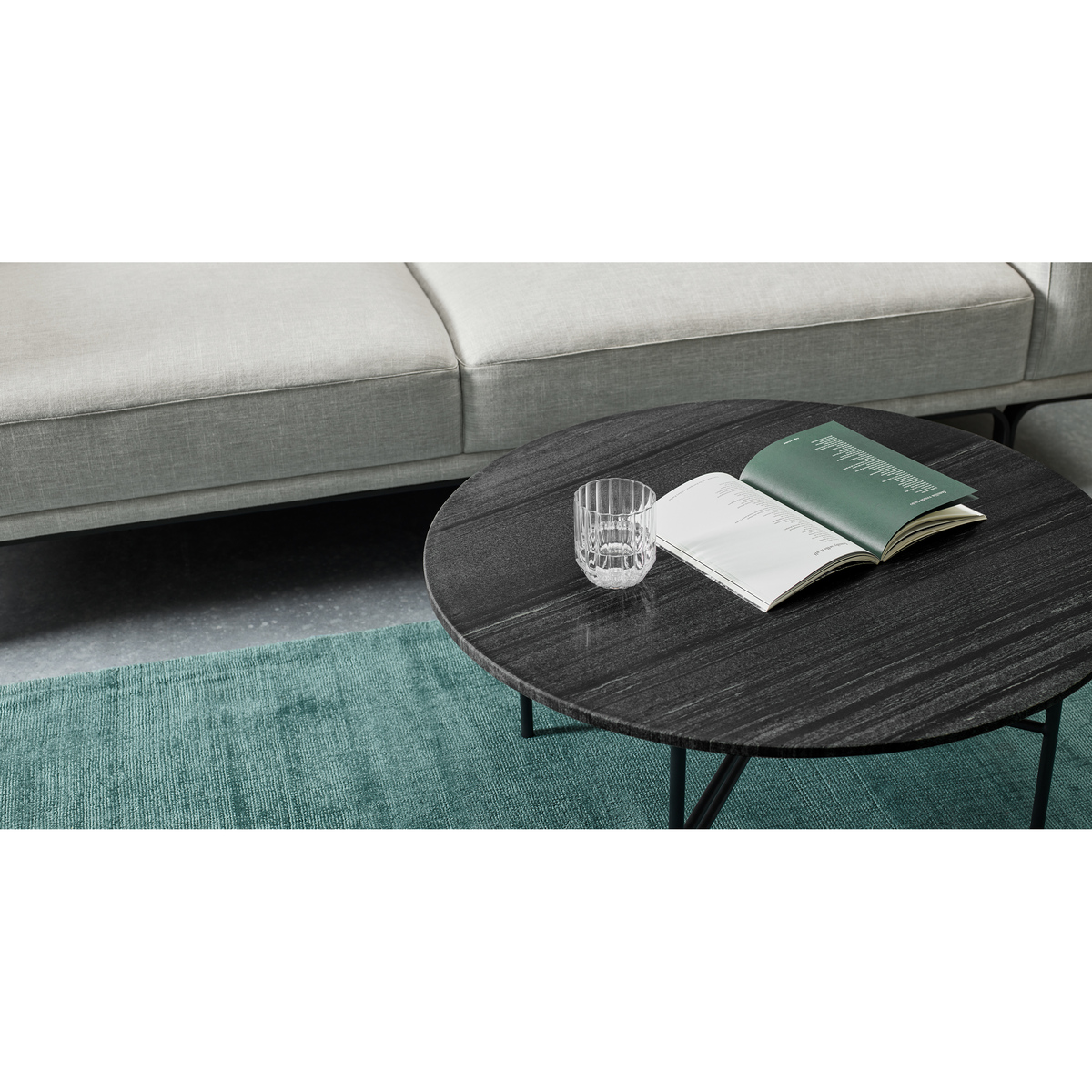 Ailish Round Coffee table, Black Marble – image 3