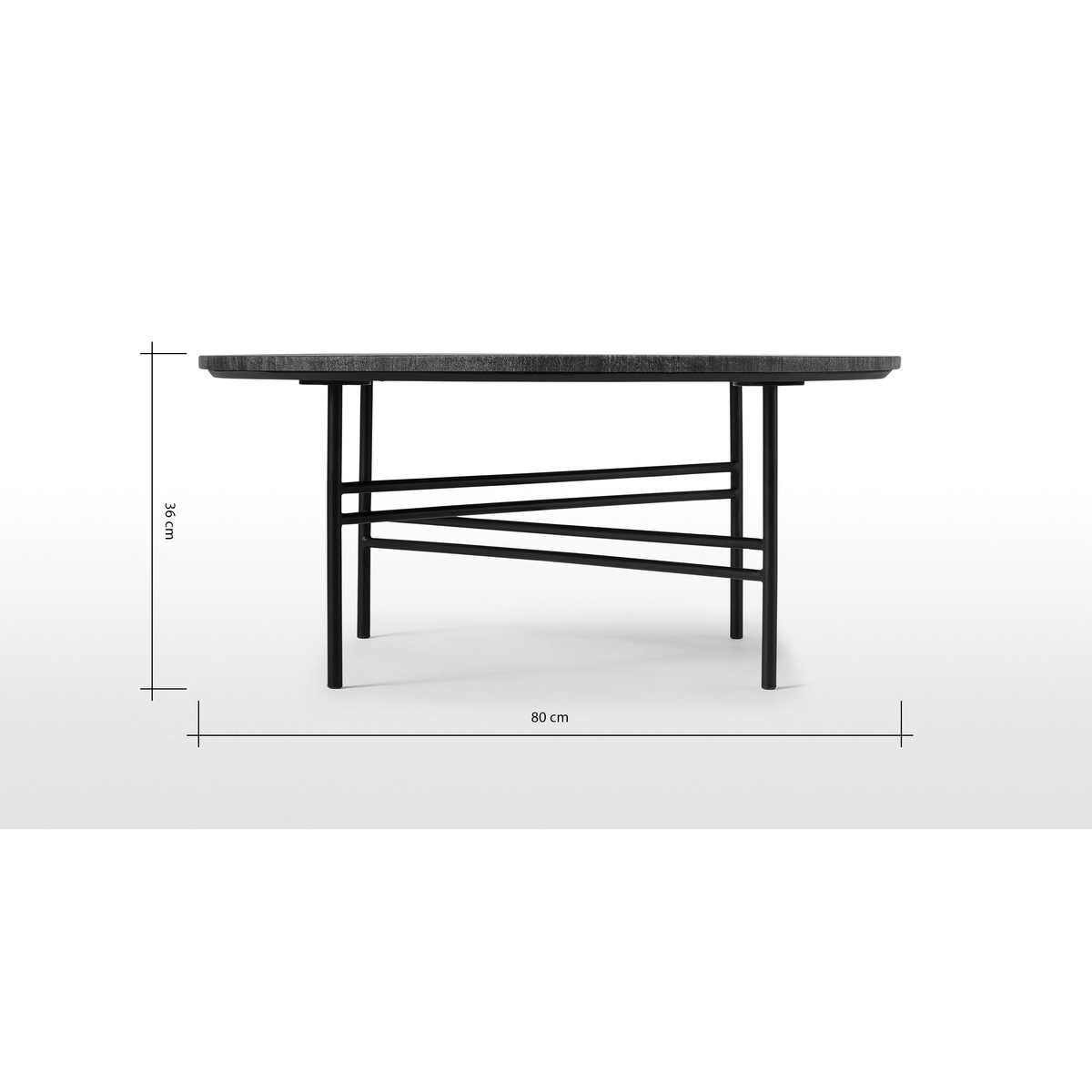 Ailish Round Coffee table, Black Marble – image 8