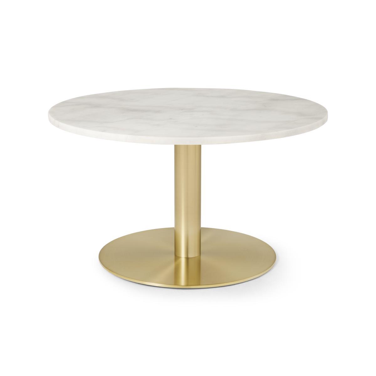 Corby Coffee Table, White Marble & Brushed Brass – image 2