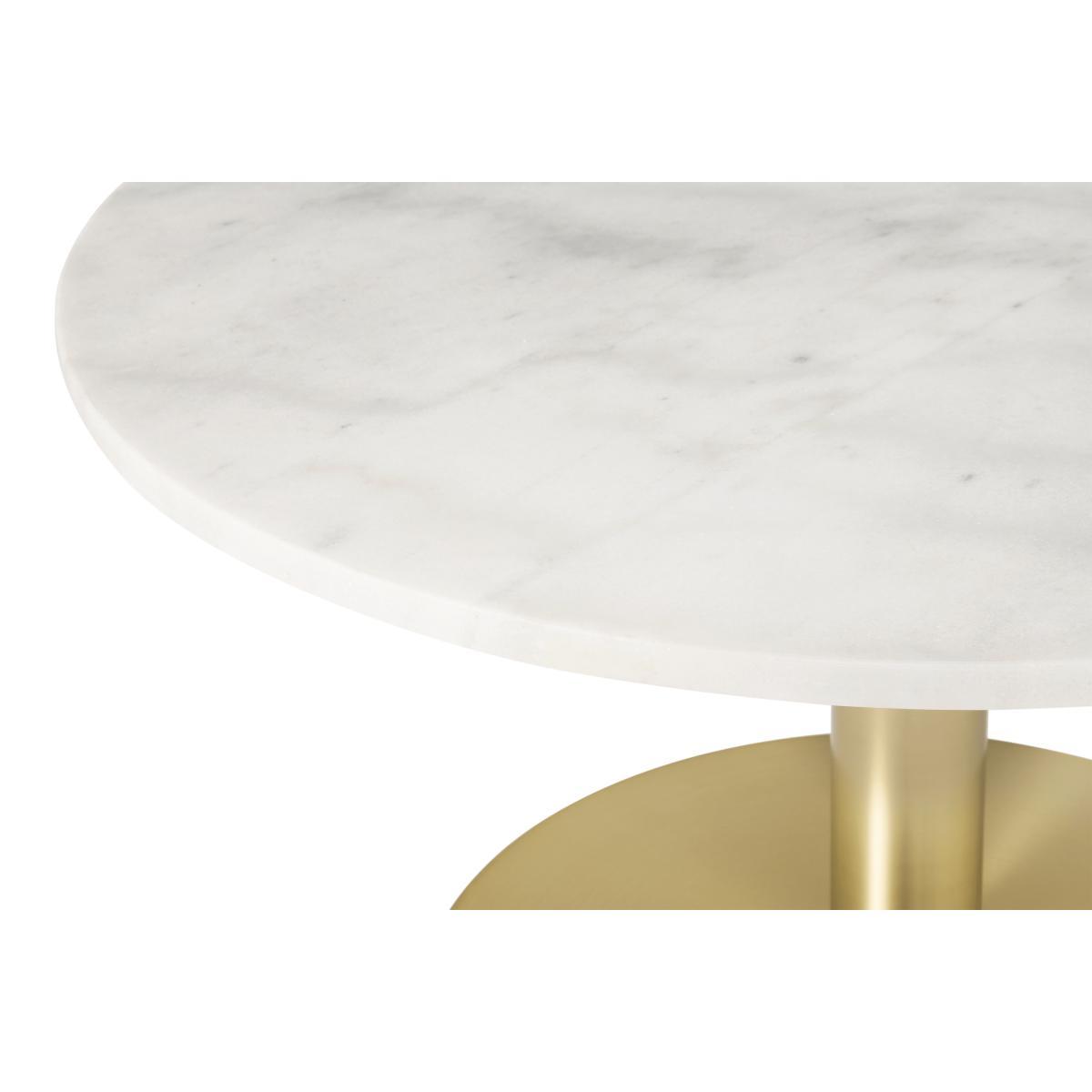Corby Coffee Table, White Marble & Brushed Brass – image 5