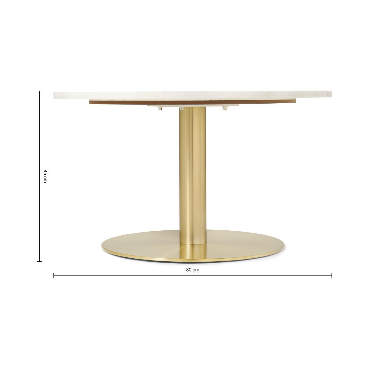 Corby Coffee Table, White Marble & Brushed Brass – image 8