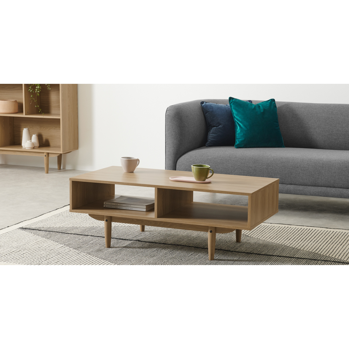 MADE Essentials Asger Storage Coffee Table, Oak Effect – image 2