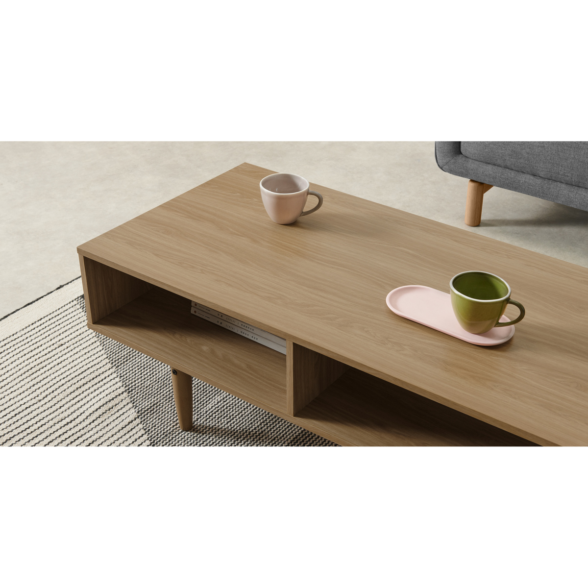MADE Essentials Asger Storage Coffee Table, Oak Effect – image 3