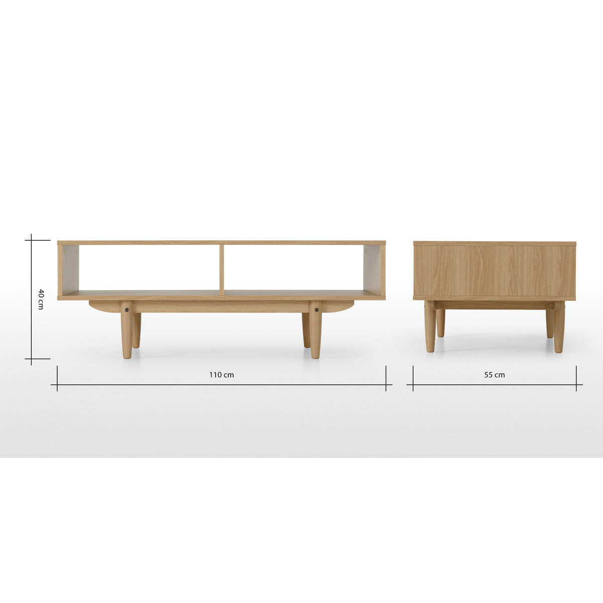 MADE Essentials Asger Storage Coffee Table, Oak Effect – image 7