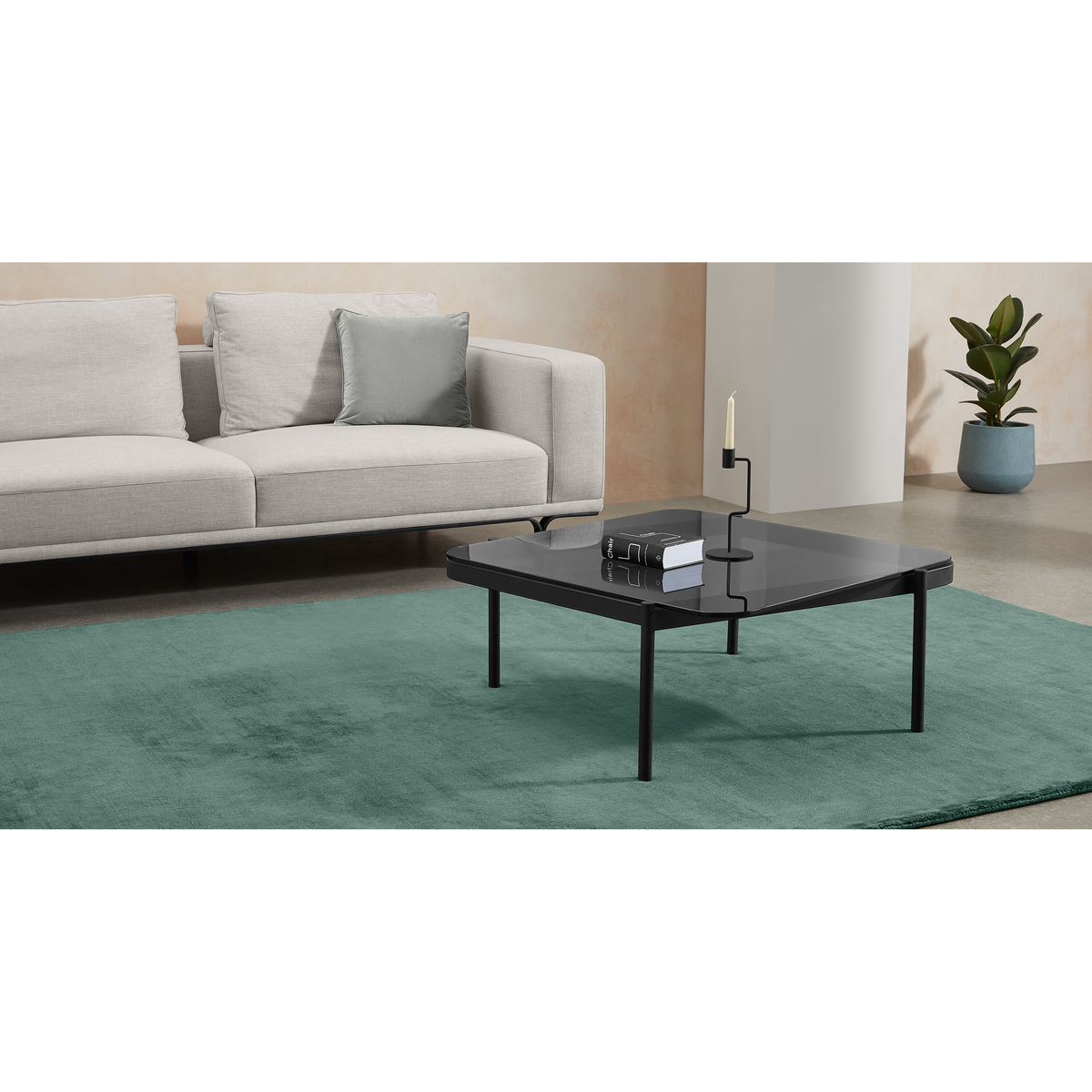 Chotto Coffee Table, Black & Smoked Glass – image 2