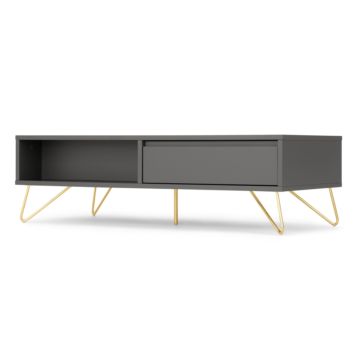 Elona Coffee Table, Charcoal and Brass – image 9