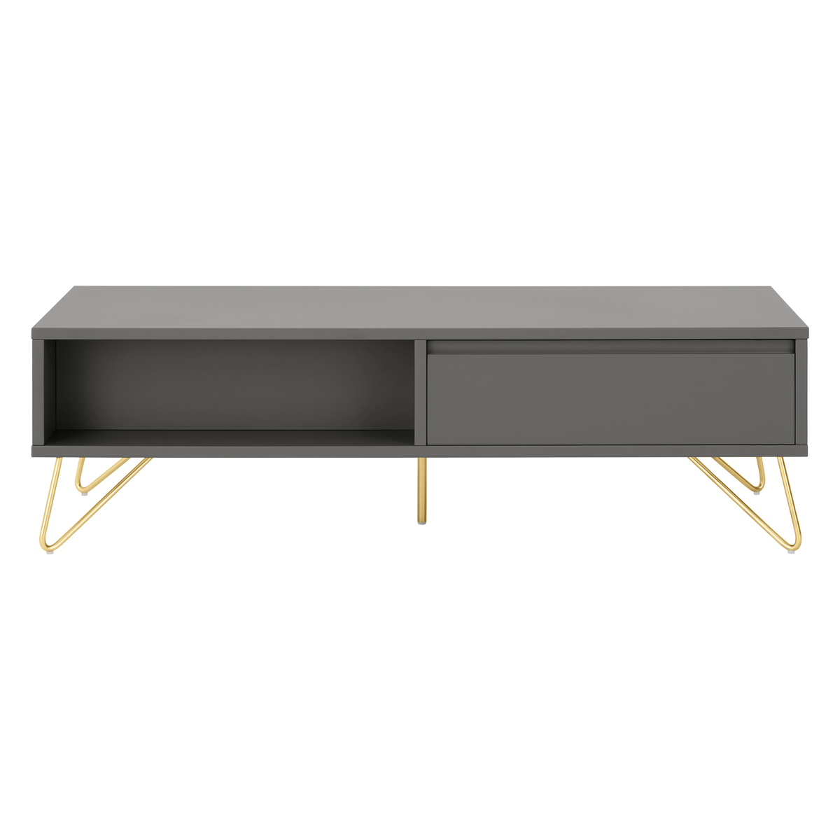 Elona Coffee Table, Charcoal and Brass – image 2